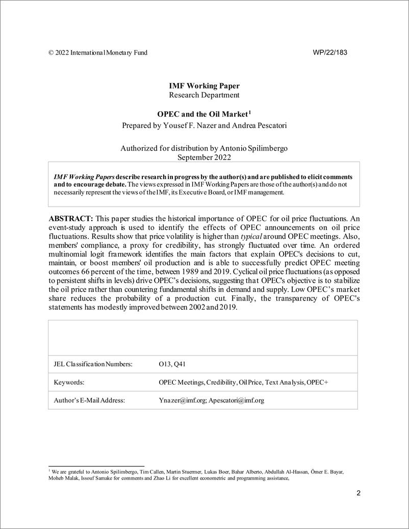 《IMF-欧佩克与石油市场（英）-2022.9-30页》 - 第3页预览图