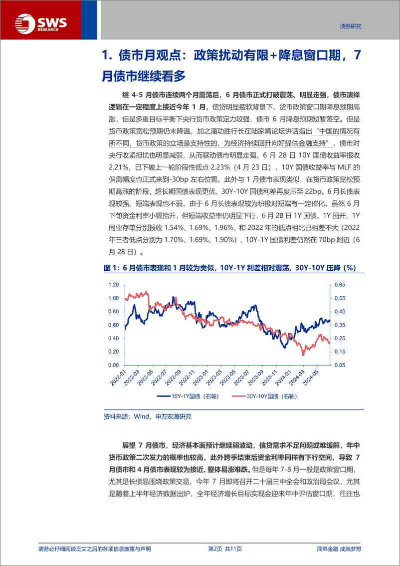 《国内债市观察月报(202407)：7月债市易涨难跌的背后-240630-申万宏源-11页》 - 第2页预览图