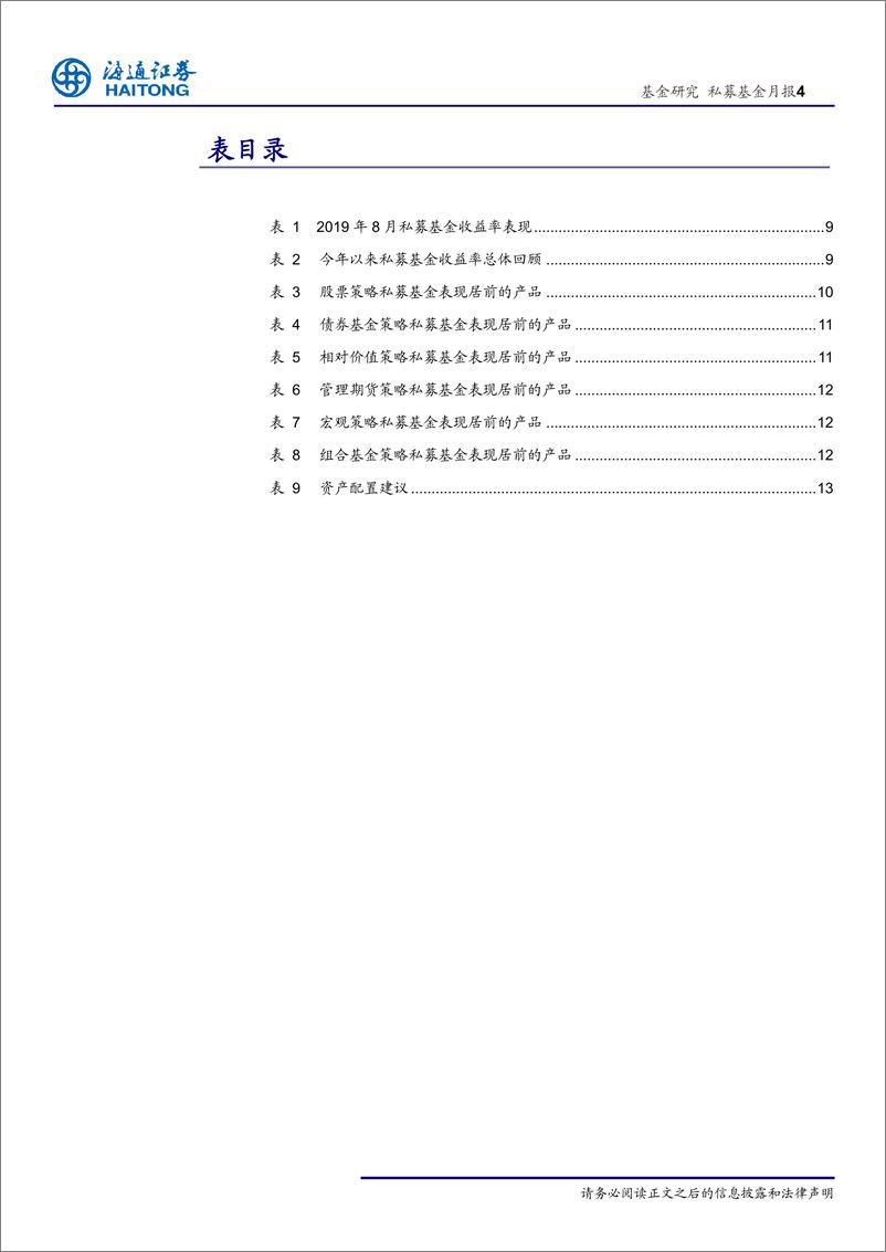 《2019年8月私募基金月报：市场反复盘整，债市谨慎为先-20190927-海通证券-14页》 - 第5页预览图