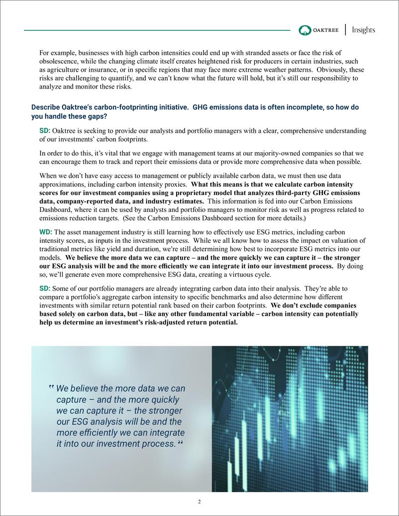 《2023可持续发展在行动中报告——碳数据_注意差距_英文版_-OakTree Capital》 - 第2页预览图