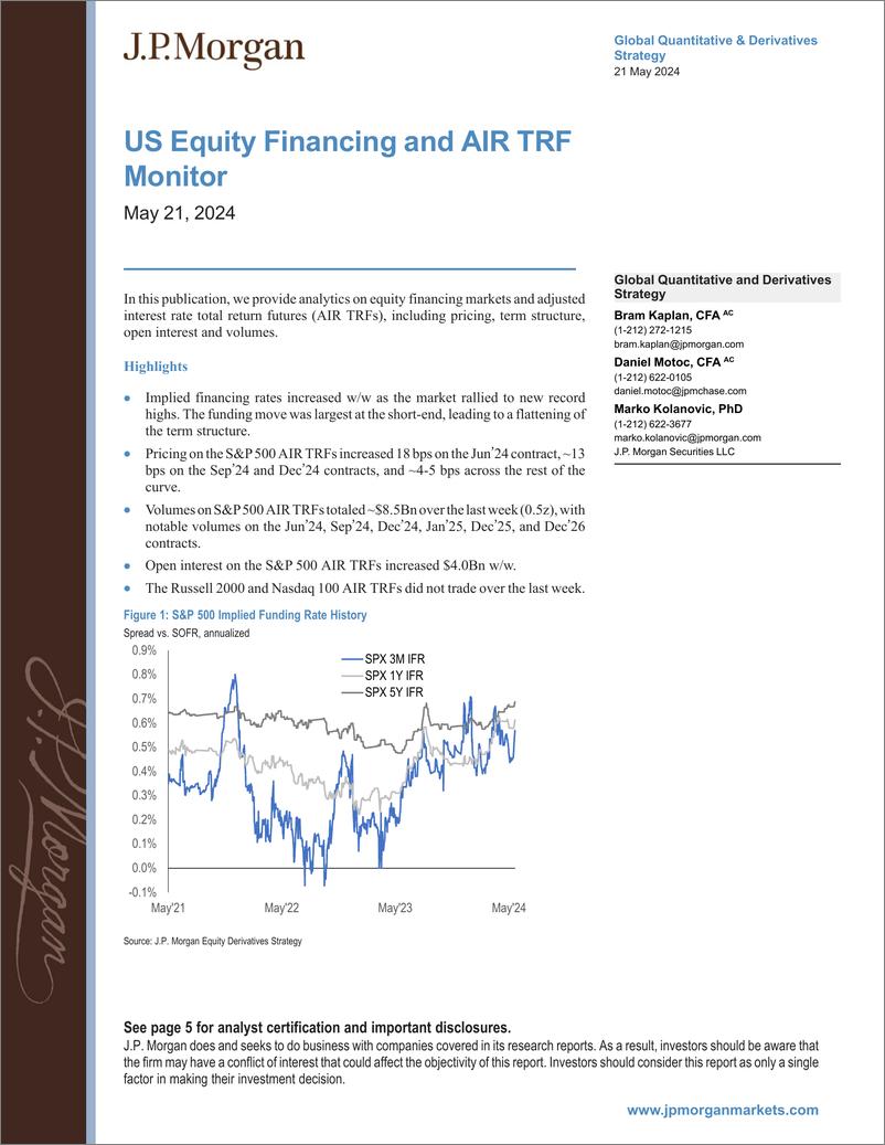 《JPMorgan-US Equity Financing and AIR TRF Monitor May 21, 2024-108333181》 - 第1页预览图