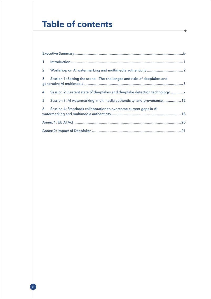 《ITU国际电信联盟_2024年检测深度伪造和生成AI_关于AI水印和多媒体真实性研讨会标准报告_英文》 - 第4页预览图