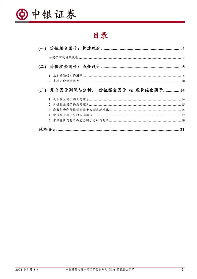 《量化多因子选股系列（六）：中银量价与基本面因子复合系列（II）：价值掘金因子-20240305-中银证券-23页》 - 第2页预览图