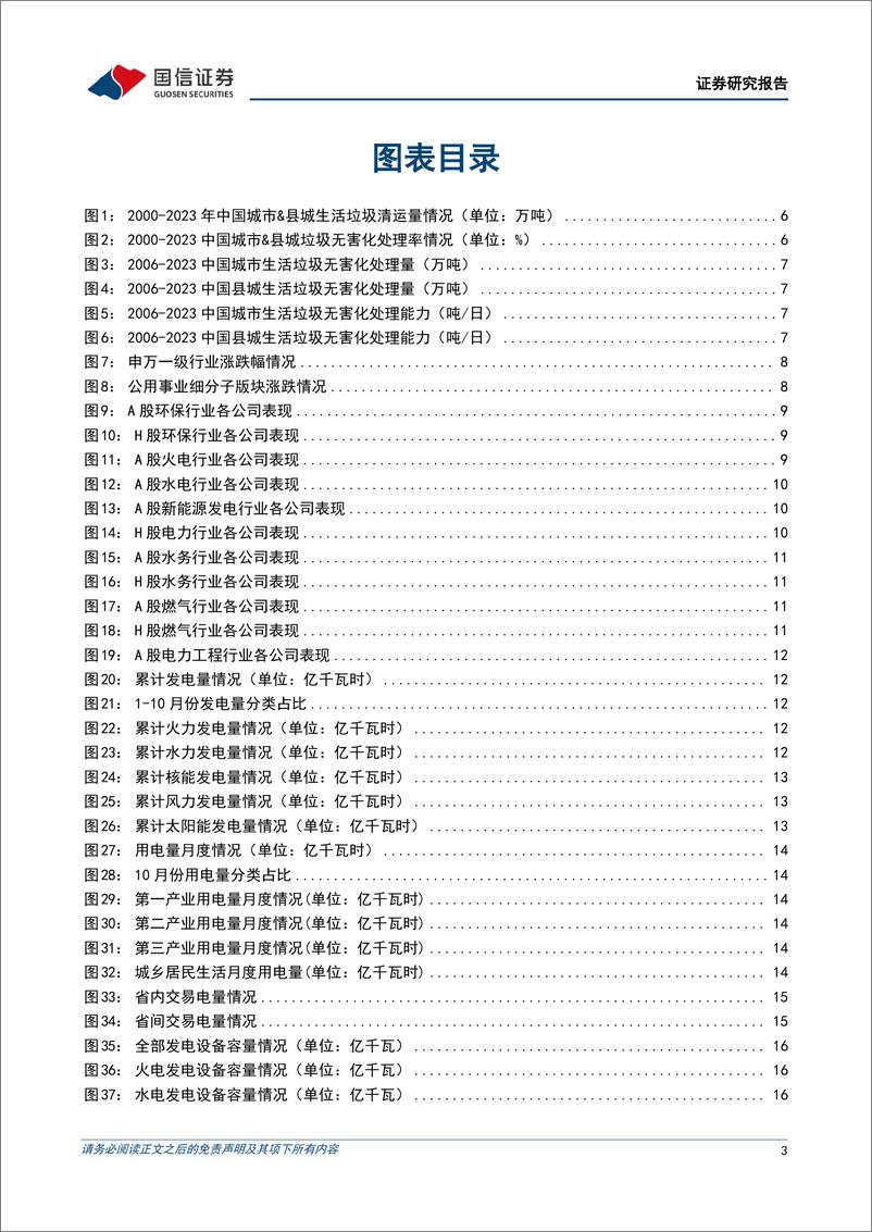 公用环保行业202410第4期：1-10月全社会用电量同比%2b7.6%25，国家能源局印发《电网安全风险管控办法》-241125-国信证券-28页 - 第3页预览图