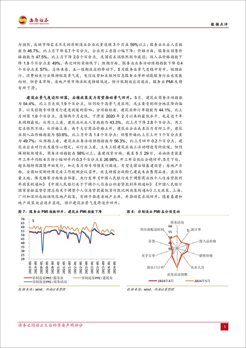 《2024年5月PMI数据点评：景气边际走弱，企业成本压力增大-240531-西南证券-10页》 - 第6页预览图