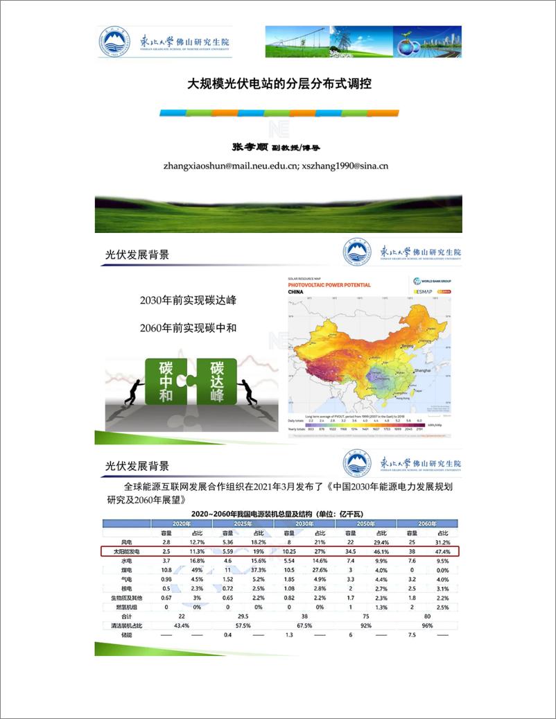 《大规模光伏电站的分层分布式调控——东北大学 张孝顺》 - 第1页预览图