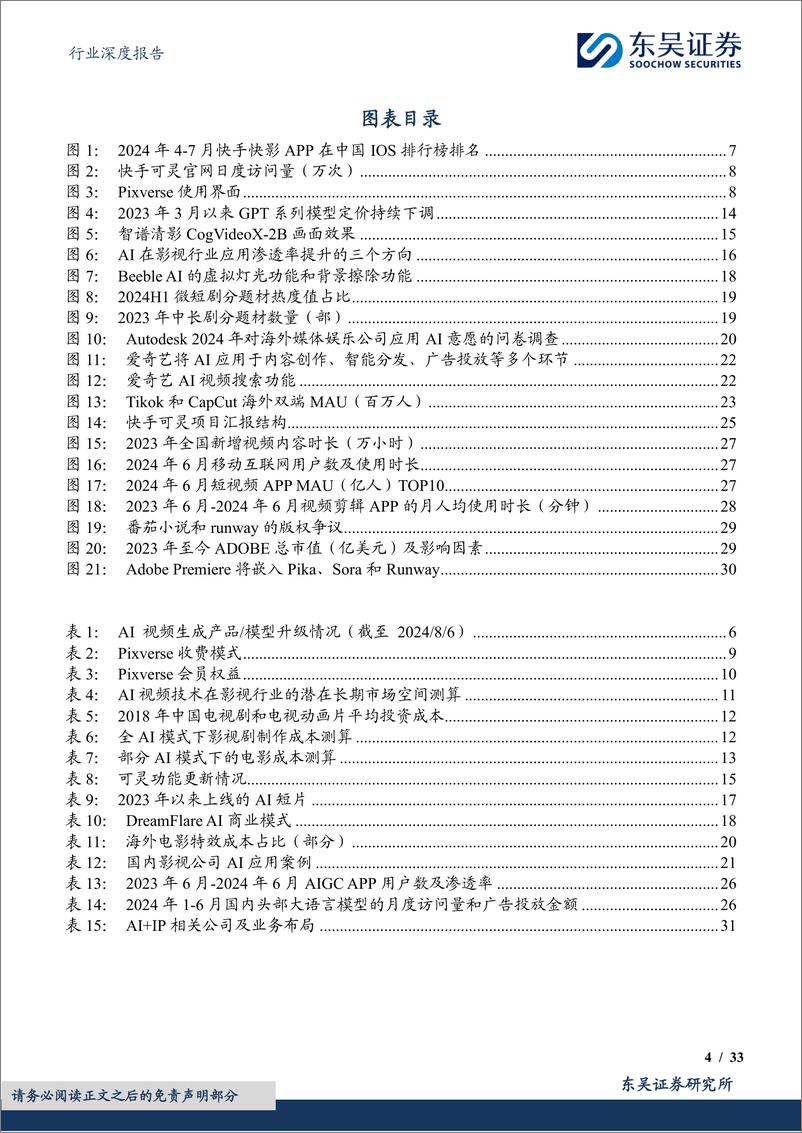 《东吴证券-传媒行业深度报告_国产AI视频大模型应用落地先行_行业空间_降本幅度_竞争格局探讨》 - 第4页预览图