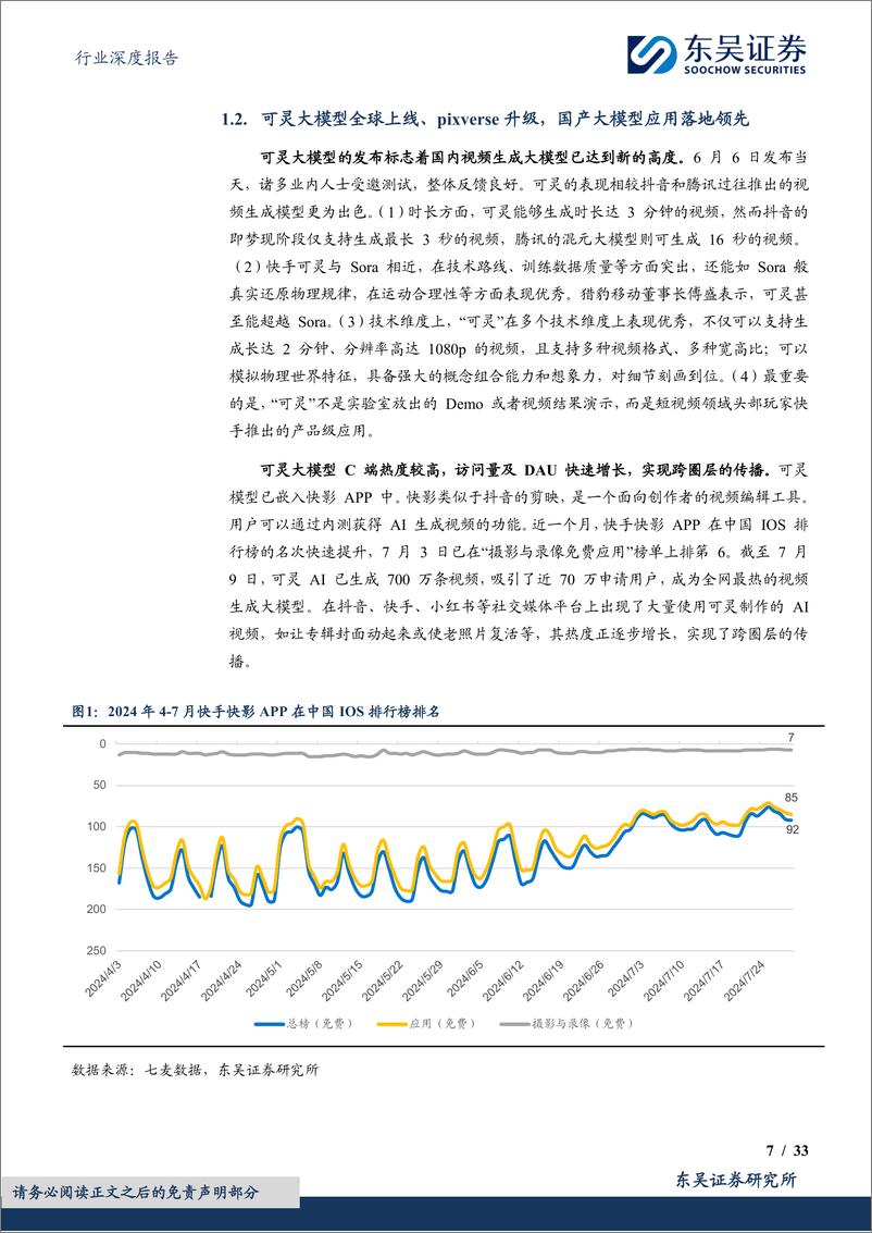 《东吴证券-传媒行业深度报告_国产AI视频大模型应用落地先行_行业空间_降本幅度_竞争格局探讨》 - 第7页预览图