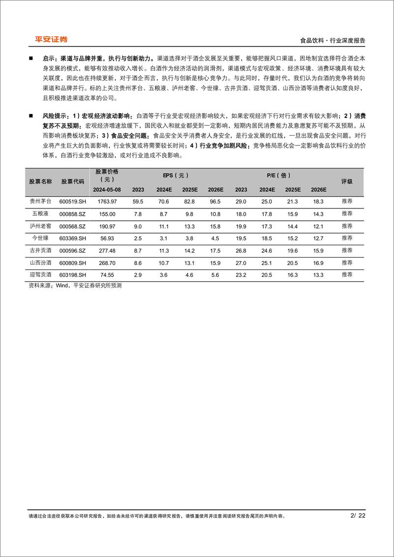 《食品饮料行业深度报告-白酒渠道：迭代中前行，变革中发展-240509-平安证券-22页》 - 第2页预览图