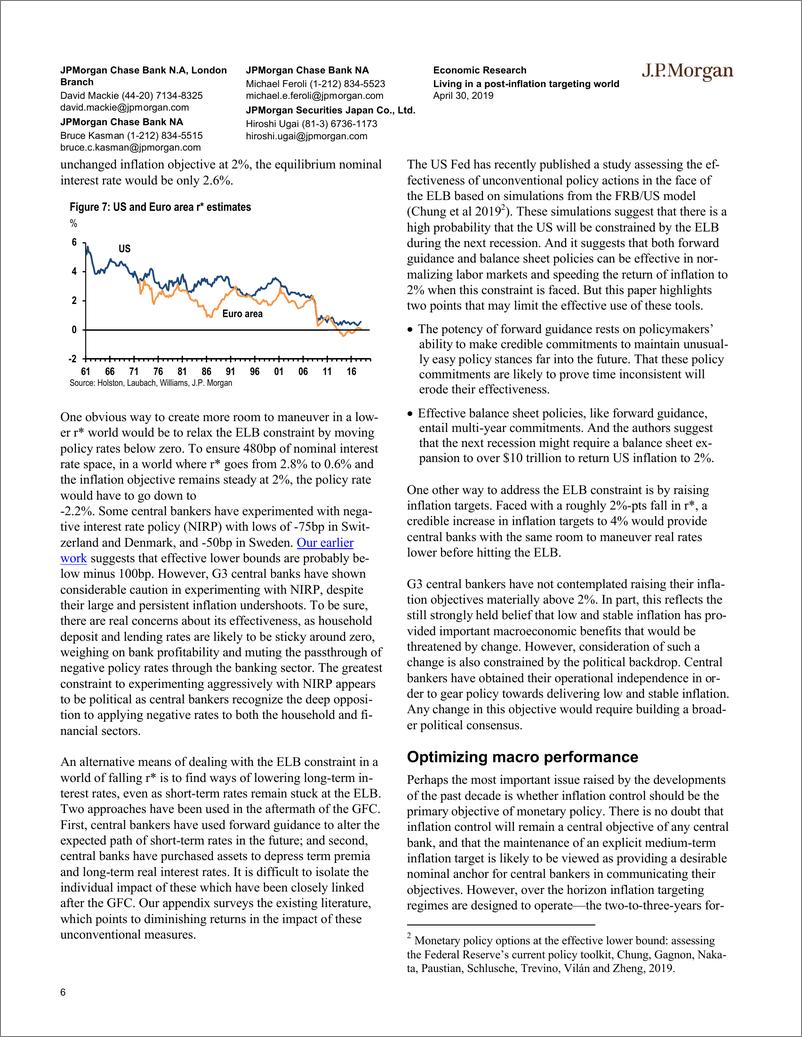 《J.P. 摩根-全球-宏观策略-生活在后通胀为目标的世界-2019.4.30-21页》 - 第7页预览图