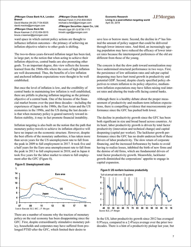 《J.P. 摩根-全球-宏观策略-生活在后通胀为目标的世界-2019.4.30-21页》 - 第8页预览图