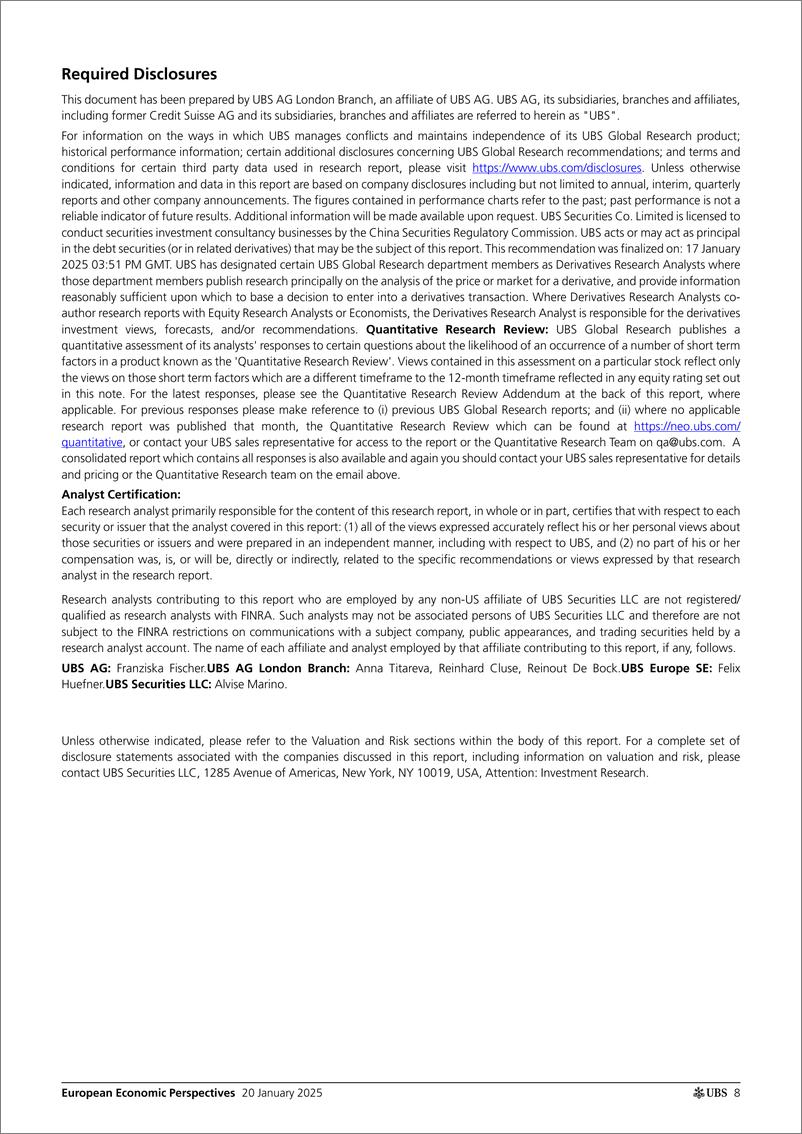 《UBS Economics-European Economic Perspectives _ECB What to expect next wee...-112929335》 - 第8页预览图