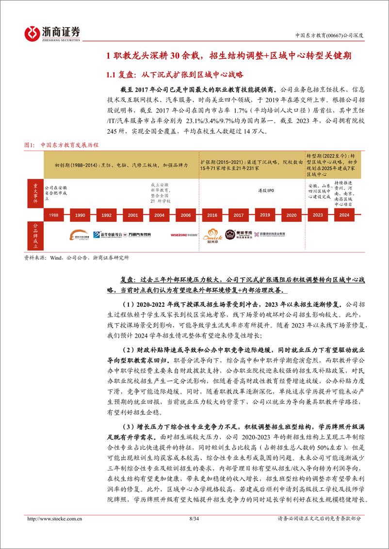 《中国东方教育(00667.HK)深度报告：职教龙头行稳致远，战略转型效果有望兑现-241109-浙商证券-34页》 - 第8页预览图