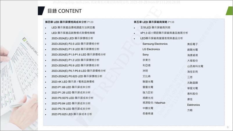 《TrendForce+2024+全球+LED+顯示屏市場展望與價格成本分析-243页》 - 第8页预览图