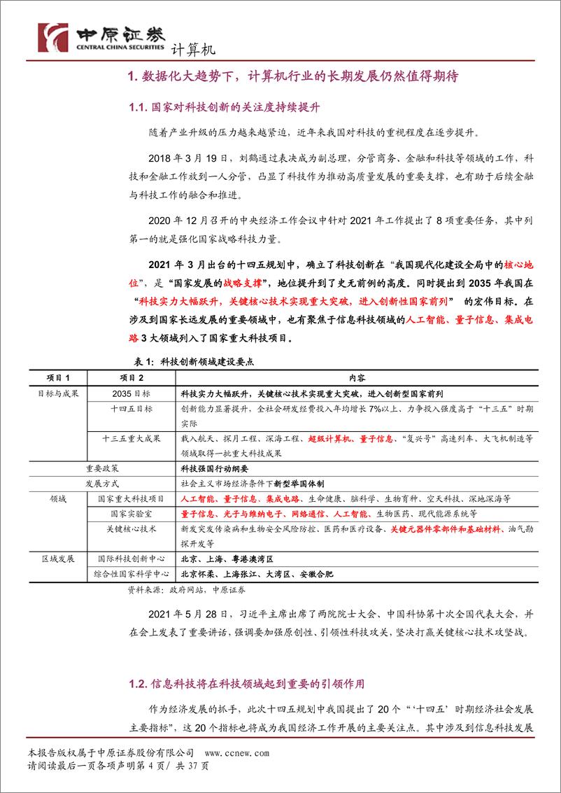 《计算机行业2021下半年度策略：数字化赋能经济转型-20210618-中原证券-37页》 - 第5页预览图