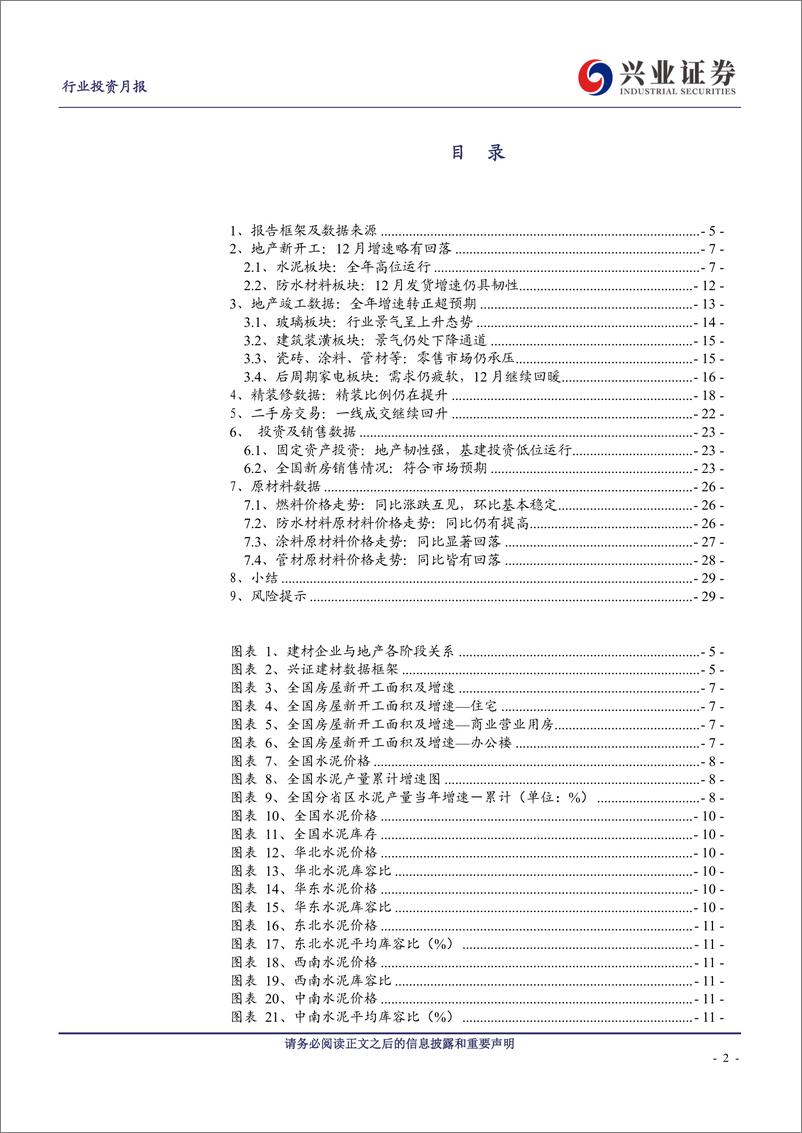 《建筑材料行业地产产业链景气12月月报：竣工全年回正，开工端维持高位-20200120-兴业证券-31页》 - 第3页预览图