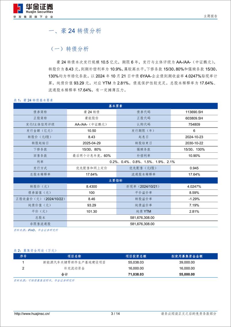 《豪24转债(113690.SH)申购分析：布局“汽车%2b航空航天”双主业-241022-华金证券-14页》 - 第3页预览图