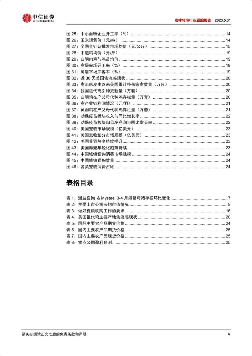 《农林牧渔行业跟踪报告：生猪行情承压延续，食糖供需持续偏紧-20230531-中信证券-28页》 - 第5页预览图