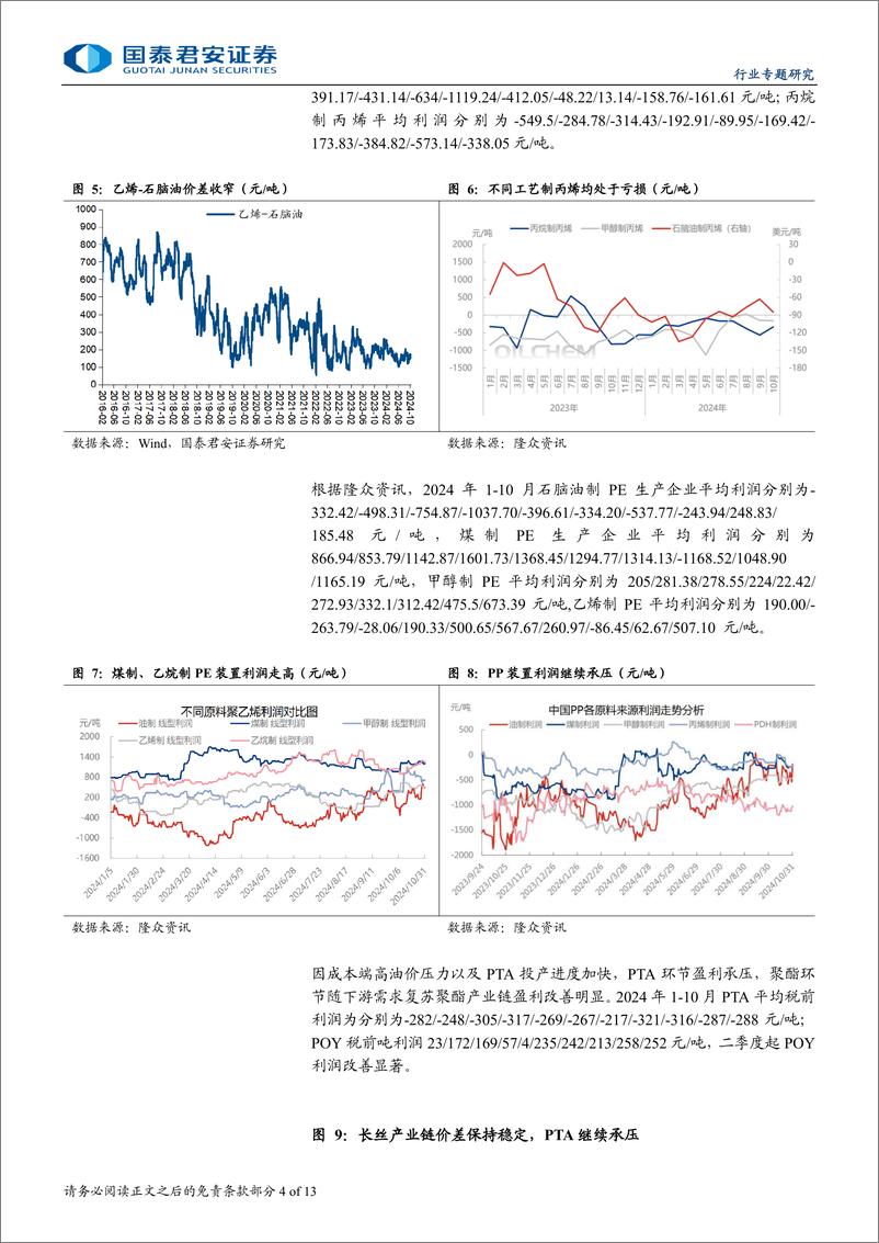 《石油与天然气行业2024年石化板块三季报综述：上游盈利保持增长，关注下游复苏节奏-241125-国泰君安-13页》 - 第4页预览图