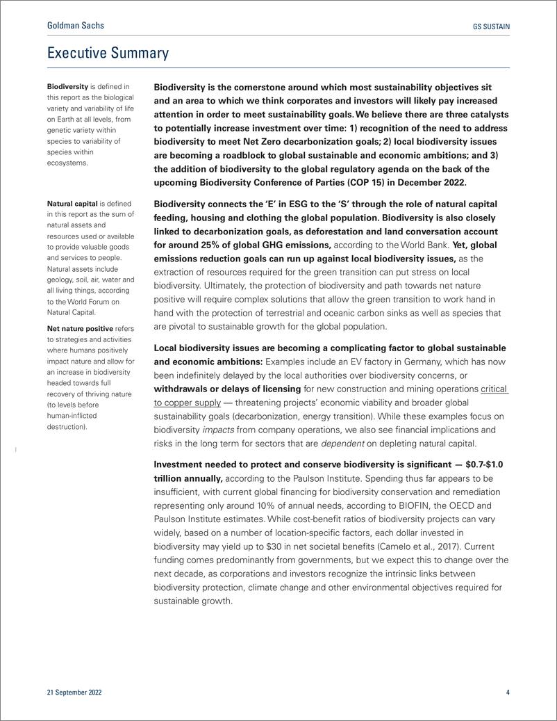 《GS SUSTAI Biodiversit Assessing the Financial Links to Natural Capital(1)》 - 第6页预览图