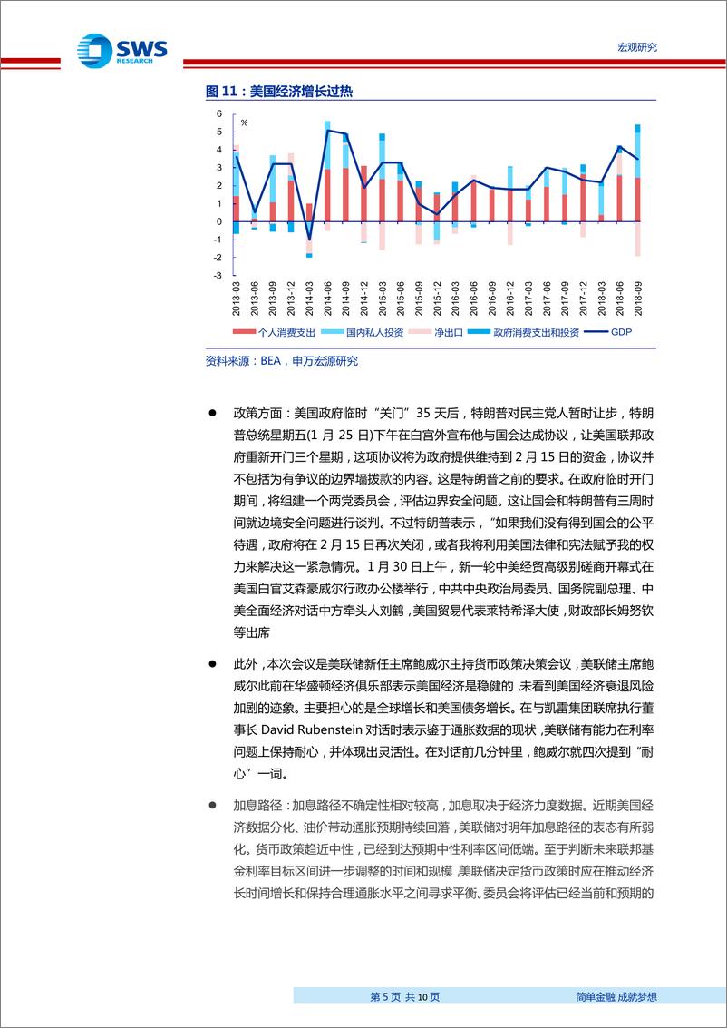 《2019年1月美联储FOMC议息会议点评：美联储将“更耐心”地做出货币决策-20190131-申万宏源-10页》 - 第6页预览图