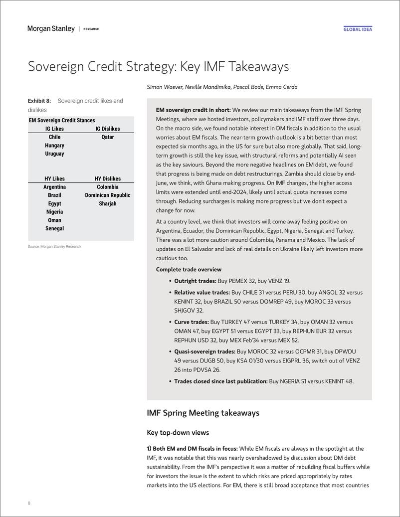 《Morgan Stanley Fixed-Global EM Strategist IMF Takeaways-107893583》 - 第8页预览图