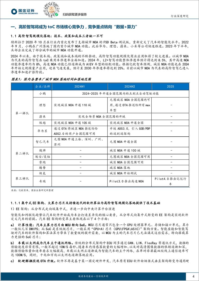 《汽车及汽车零部件行业智能驾驶专题(一)：端到端智驾加速整车出清，全栈自研有望突围-250108-国金证券-24页》 - 第4页预览图