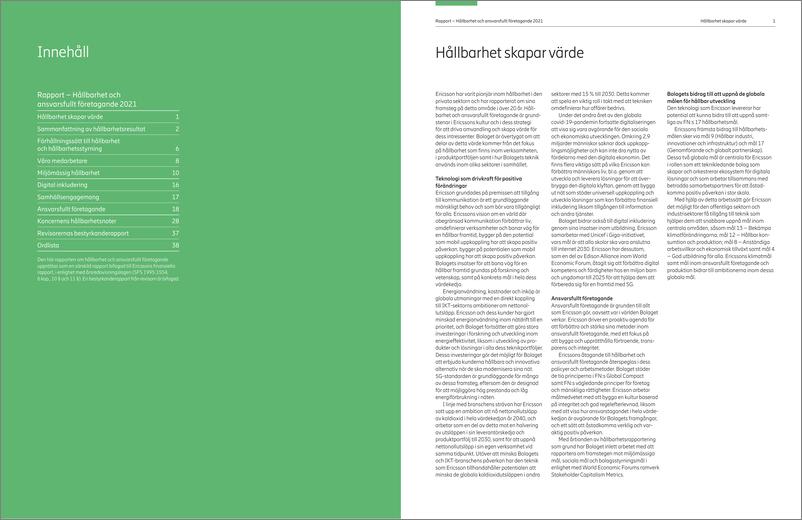 爱立信发布2021年《可持续与企业责任报告》瑞典版-22页 - 第3页预览图