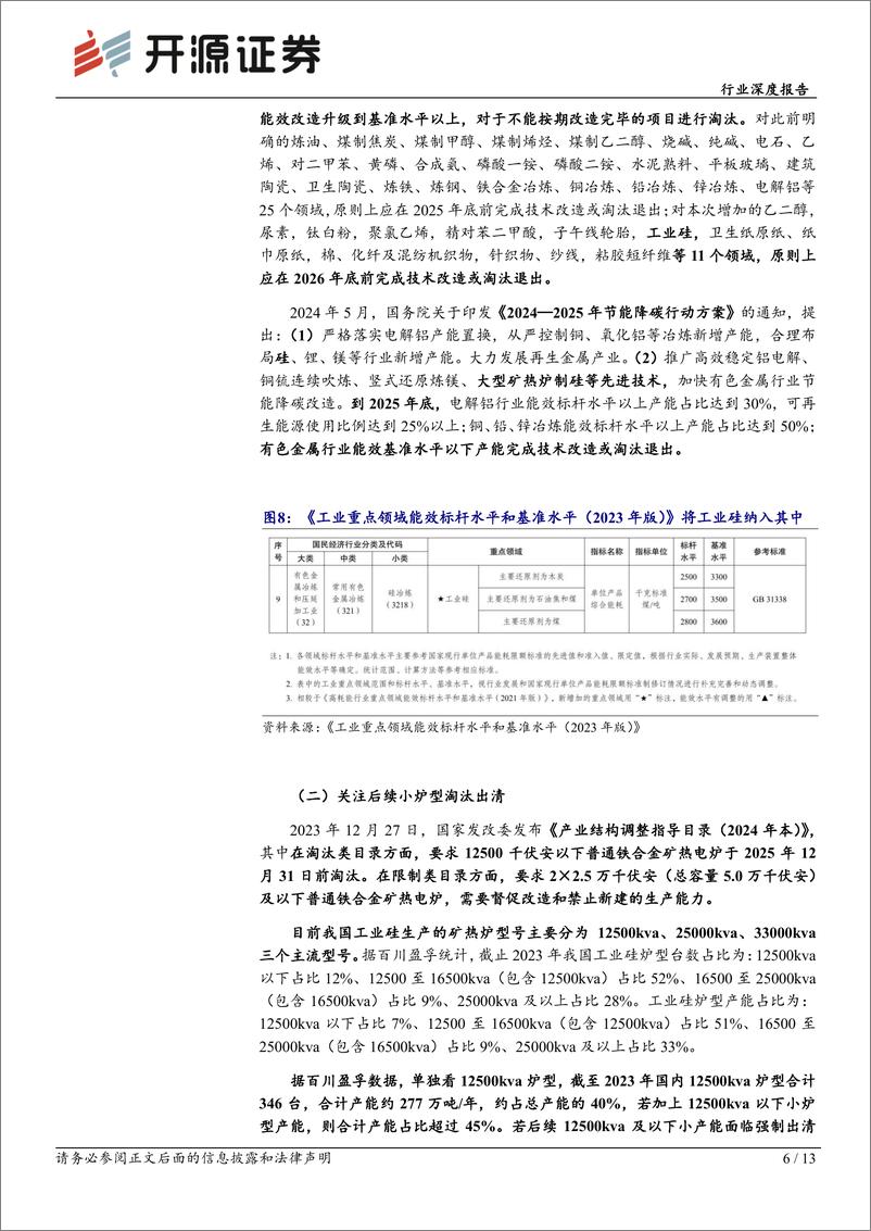 《化工周期新起点系列3-工业硅：周期见底，关注供给端扰动预期-240725-开源证券-13页》 - 第6页预览图