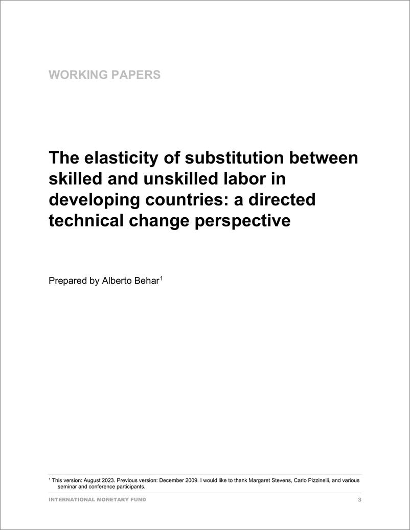 《IMF-发展中国家熟练劳动力和非熟练劳动力替代的弹性：一个有指导意义的技术变革视角（英）-2023.8-40页》 - 第4页预览图