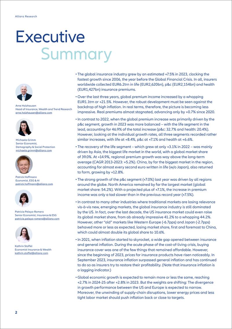 《2024年安联全球保险业发展报告（英）-Allianz-2024.5.23-31页》 - 第2页预览图