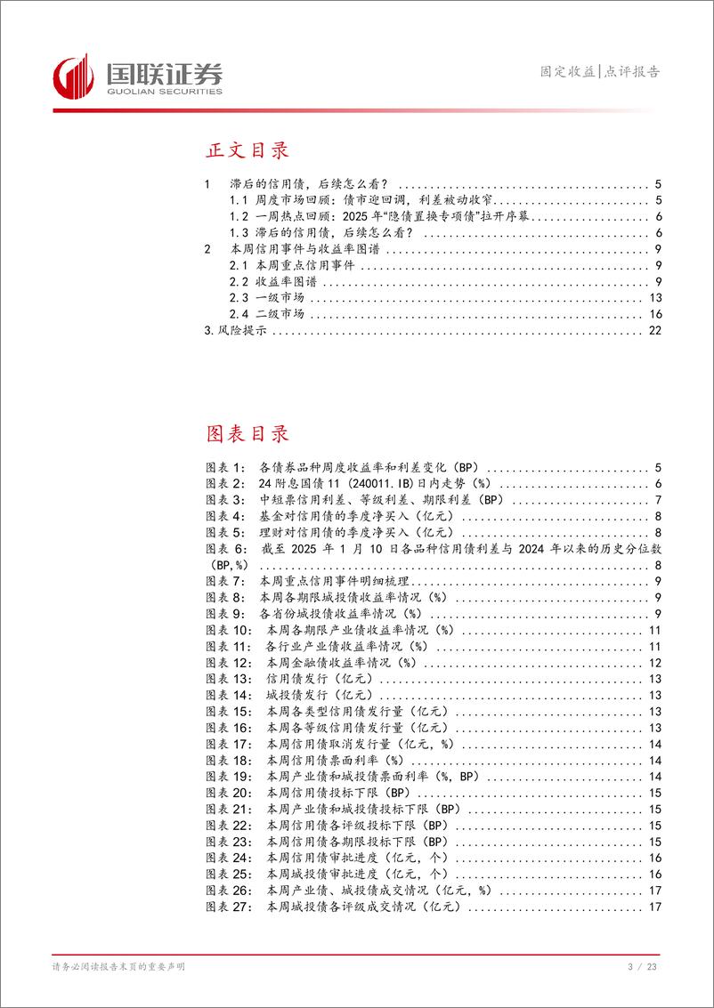 《固定收益点评报告：滞后的信用债，后续怎么看？-250113-国联证券-24页》 - 第4页预览图