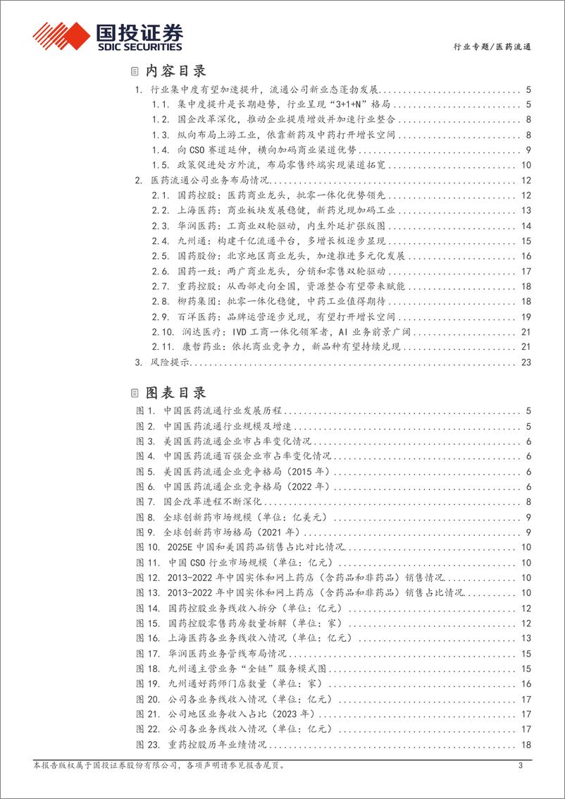 《医药流通行业专题：行业集中度持续提升，流通公司新业态蓬勃发展-240424-国投证券-25页》 - 第3页预览图