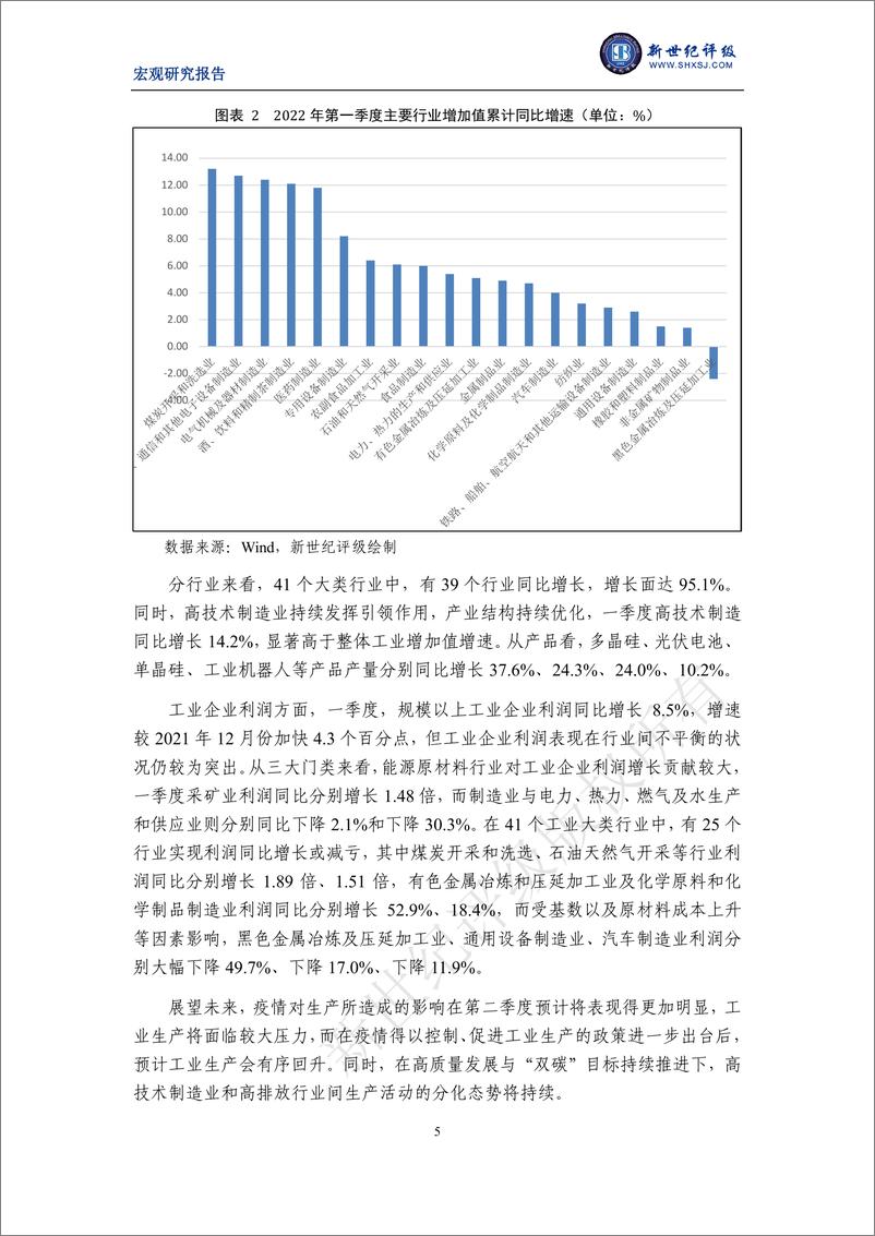 《新世纪评级-2022年第一季度宏观经济分析及展望：新一轮疫情冲击下实现年度目标任重道远-15页》 - 第6页预览图