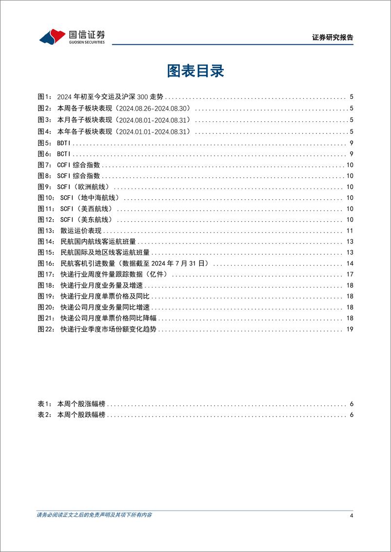 《交运行业2024年9月投资策略暨中报小结：中报业绩披露完毕，看好快递及油运的旺季表现-240903-国信证券-25页》 - 第4页预览图