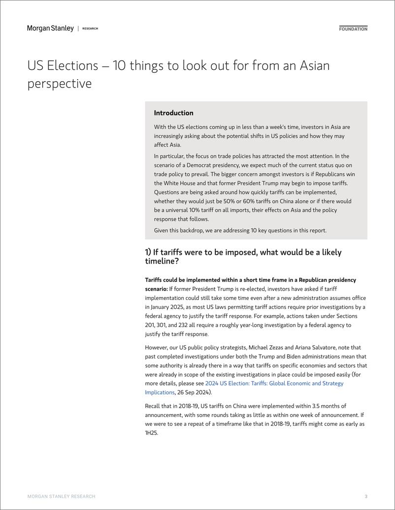 《Morgan Stanley Fixed-Asia Economics The Viewpoint US Elections – 10 things to l...-111185579》 - 第3页预览图