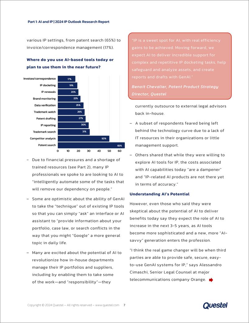 《Questel：2024拨开迷雾洞悉本质：技术革新如何重塑知识产权领域研究报告（英文版）》 - 第7页预览图