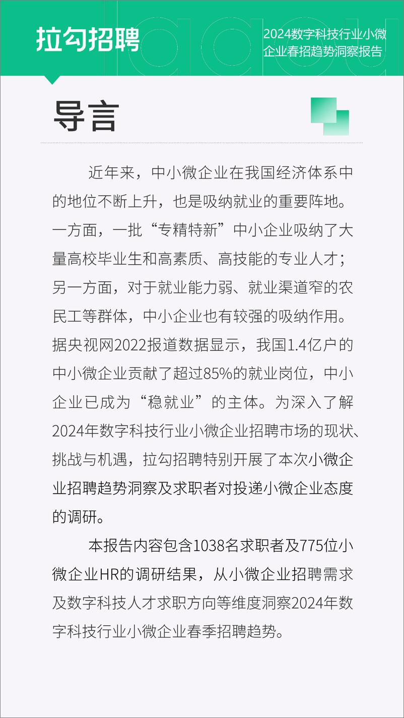 《2024数字科技行业小微企业春招趋势洞察报告》 - 第2页预览图