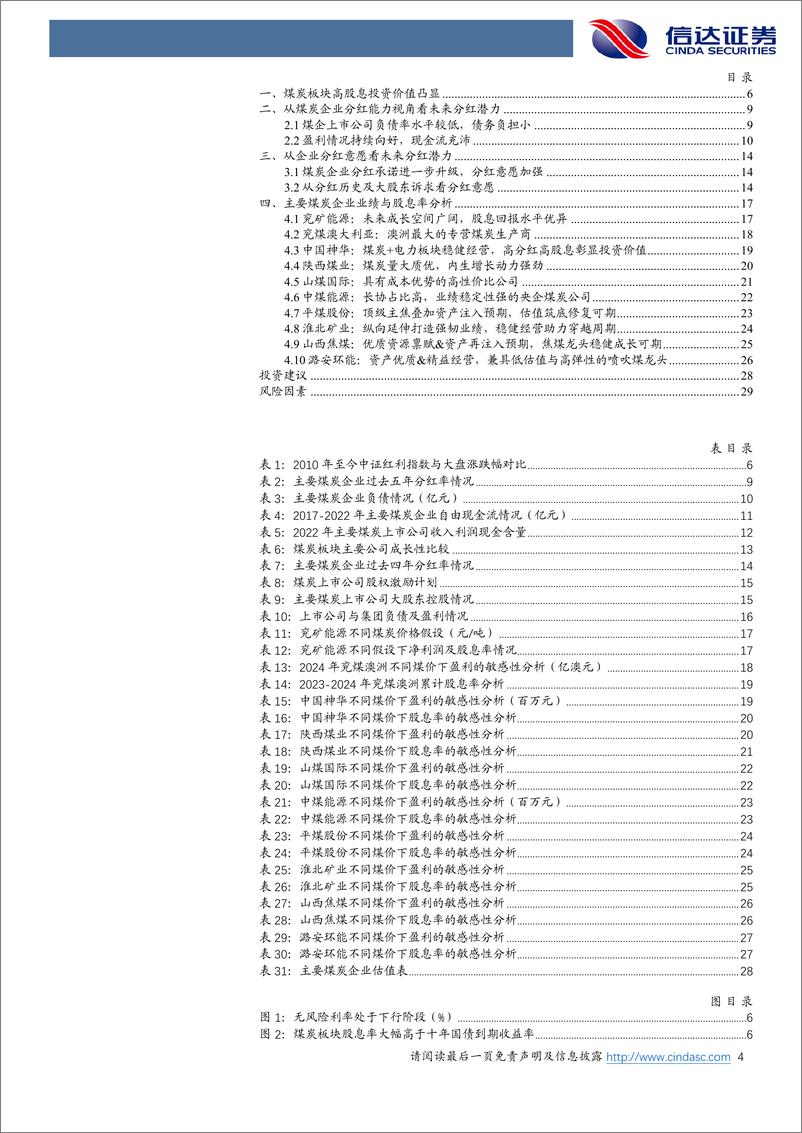 《煤炭开采行业深度：从煤企分红能力和分红意愿看高股息资产价值-20230904-信达证券-31页》 - 第5页预览图