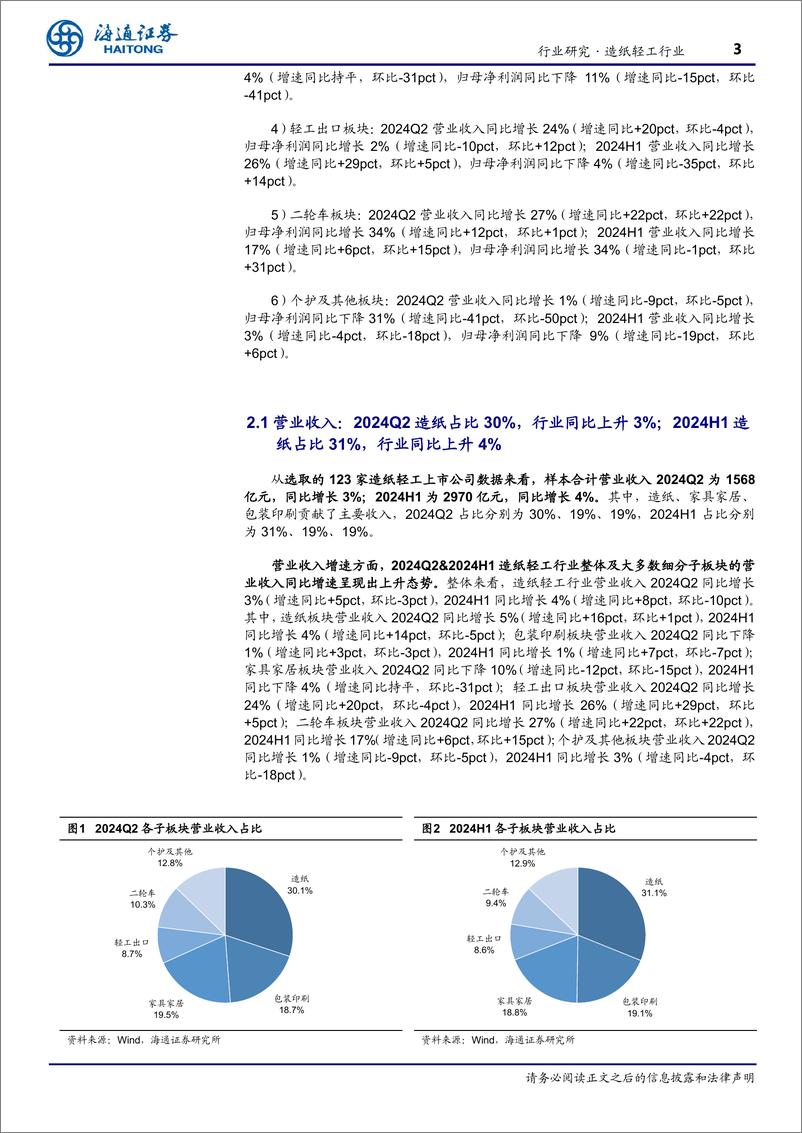 《造纸轻工行业半年报：造纸板块逐步修复，家具家居板块有所承压-240911-海通证券-10页》 - 第3页预览图