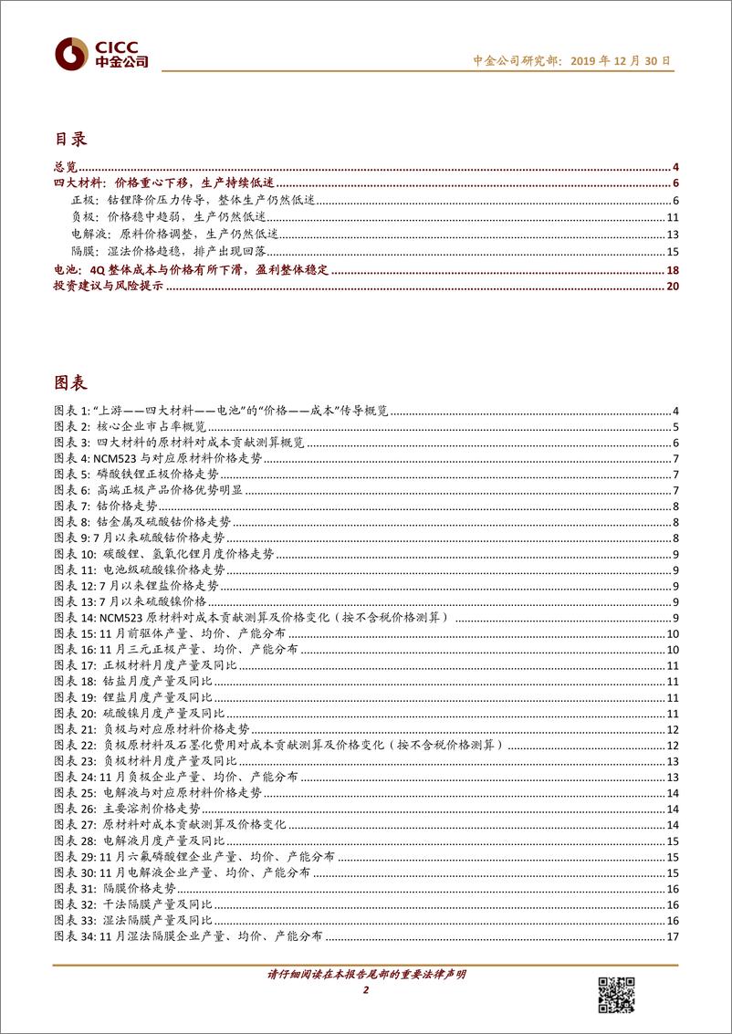 《电力电气设备行业电动车中游产业链11月回顾：价格重心下移，排产持续低迷-20191230-中金公司-23页》 - 第3页预览图