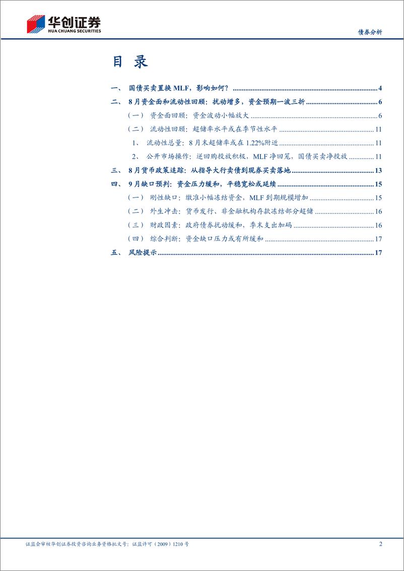 《【债券分析】9月流动性月报：国债买卖置换MLF，还需要降准吗？-240905-华创证券-20页》 - 第2页预览图