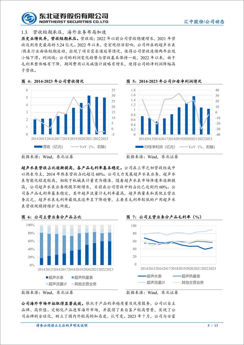 《汇中股份(300371)锐意进取的超声测流专家，供热计量改革带来新机遇-240428-东北证券-13页》 - 第5页预览图