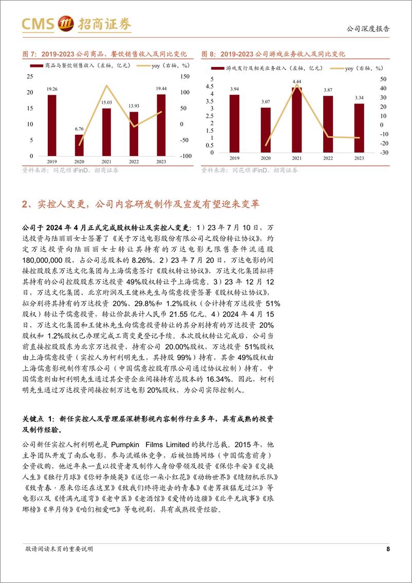 《万达电影(002739)新管理层注入新鲜血液，强强联合各业务潜能有望重估-240514-招商证券-27页》 - 第8页预览图