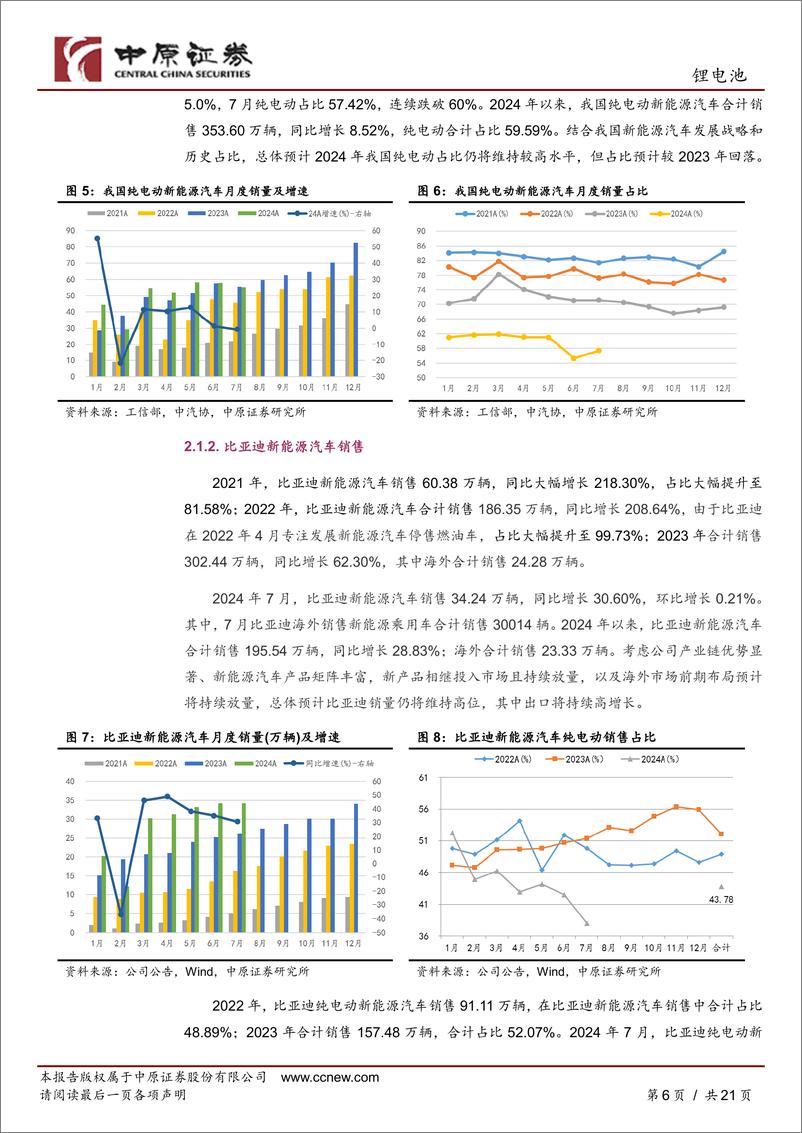 《锂电池行业月报：销量同比增长但环比回落，短期仍谨慎-240812-中原证券-21页》 - 第6页预览图