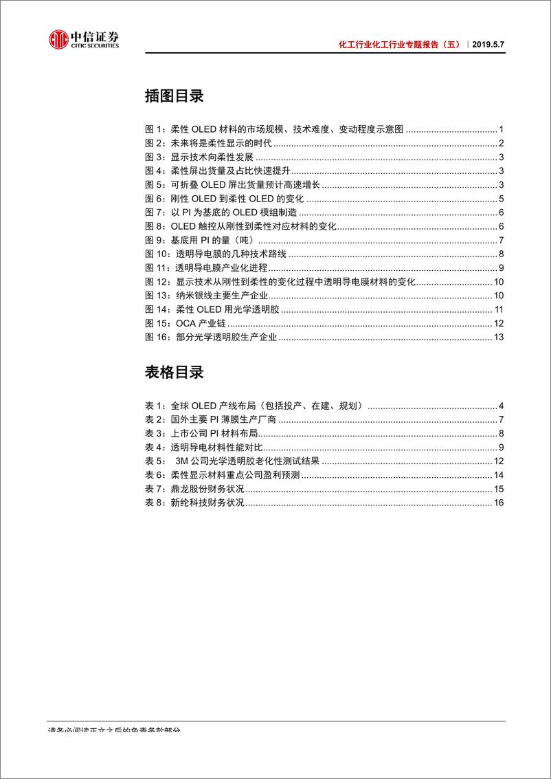 《化工行业电子化学品专题报告（五）：掘金柔性显示，把握材料变化-20190507-中信证券-21页》 - 第4页预览图