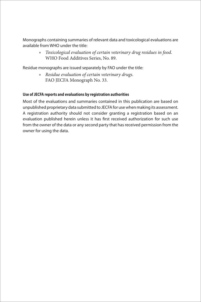《联合国粮农组织：2024食品中某些兽药残留的评价报告（英文版）》 - 第6页预览图