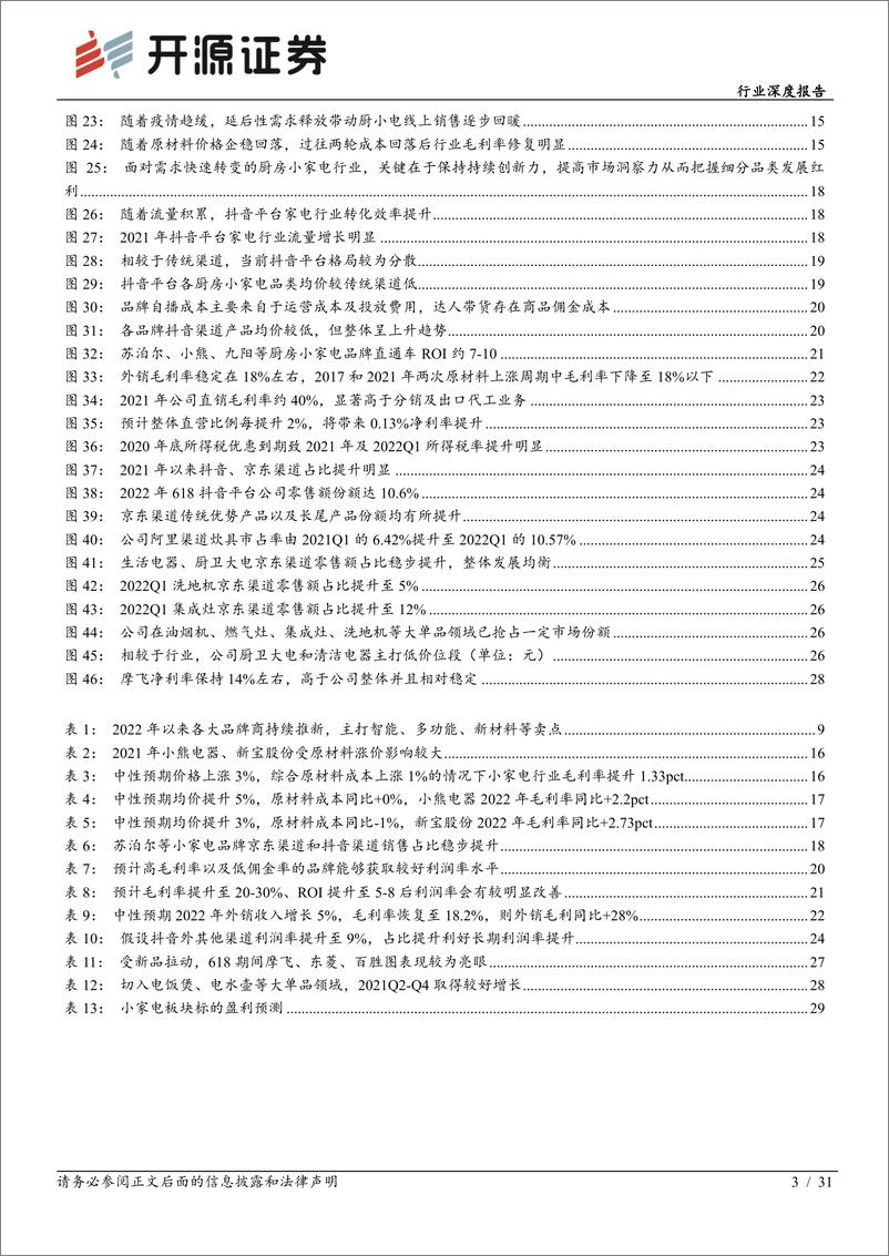 《家用电器行业深度报告：供给恢复带动需求回暖，盈利见底，估值有望修复-20220718-开源证券-31页》 - 第4页预览图