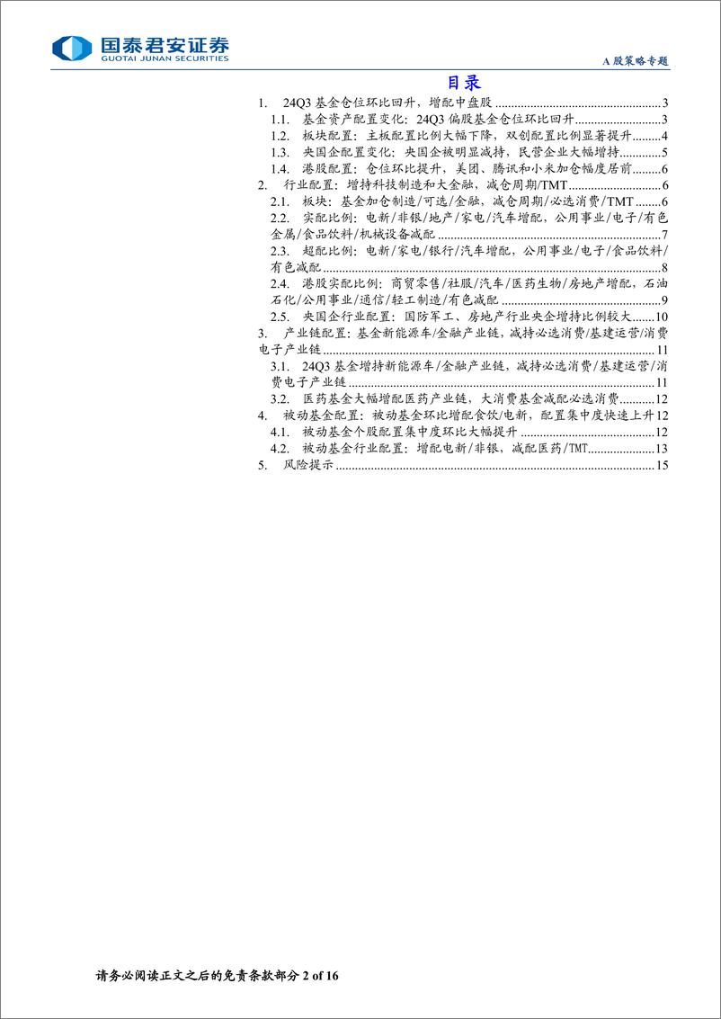 《24Q3基金持仓分析：杠铃策略的松动-241028-国泰君安-16页》 - 第2页预览图