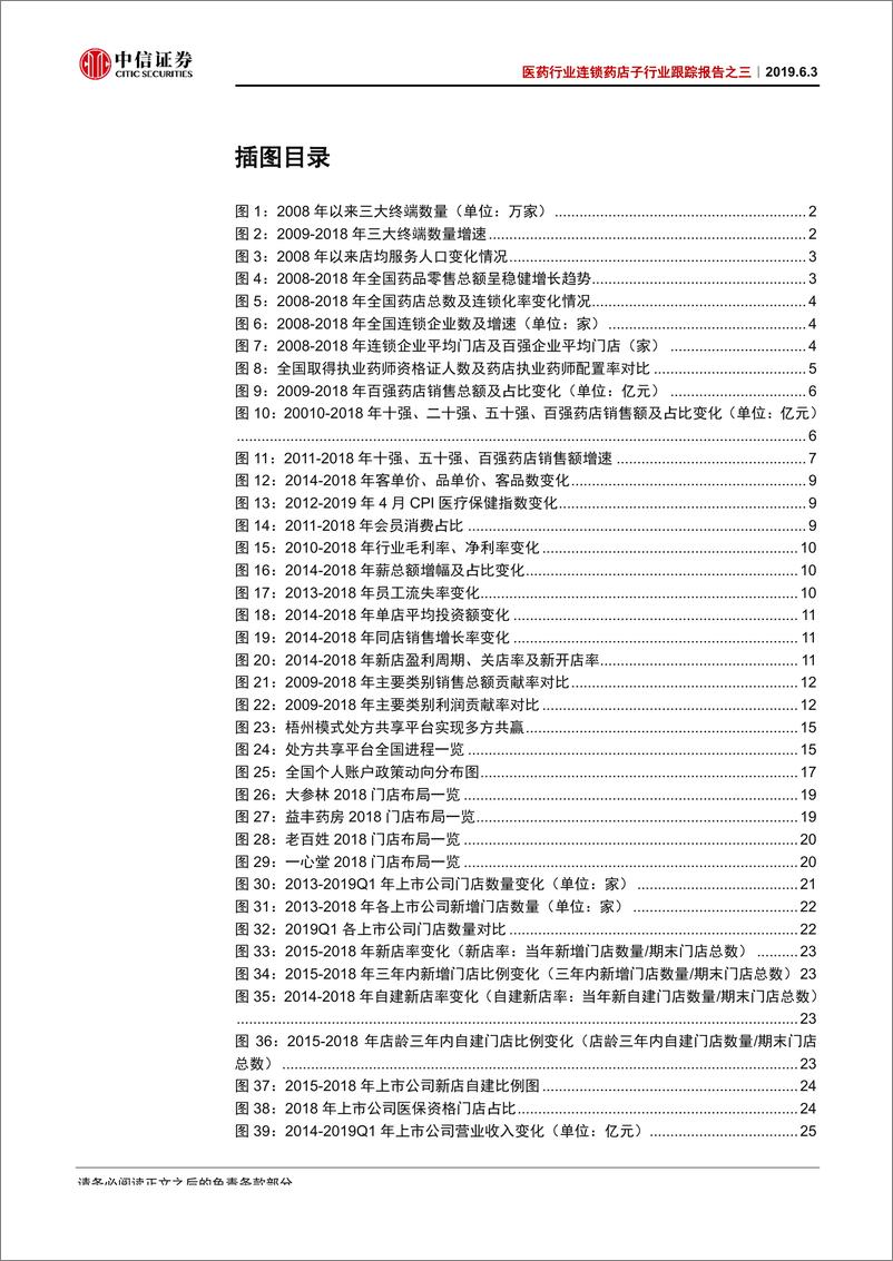 《医药行业连锁药店子行业跟踪报告之三：头部持续集中，政策密集出台驱动新景气周期-20190603-中信证券-51页》 - 第5页预览图